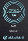 Suomen Vahvimmat 2022 -sertifikaatti, Tehden Oy