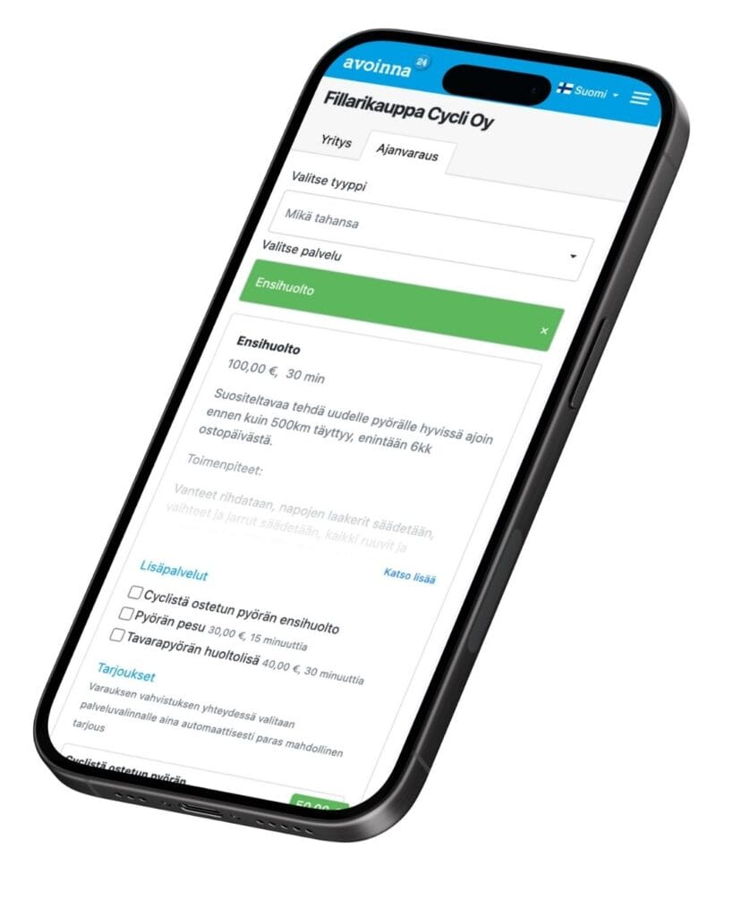 Avoinna24 toimii myös mobiilissa