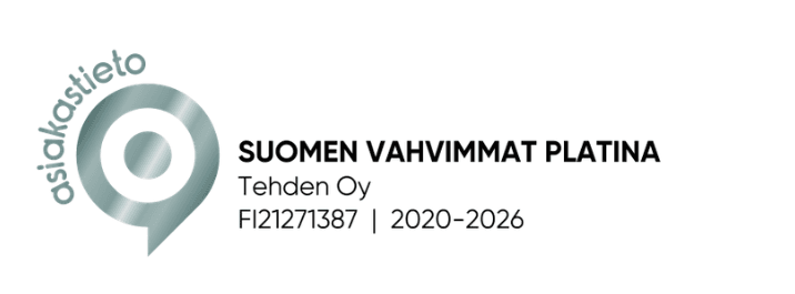 Tehden on jälleen saanut Suomen Vahvimmat -sertifikaatin Asiakastiedolta.