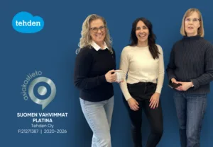 Tehden on jälleen saanut Suomen Vahvimmat -sertifikaatin Asiakastiedolta.