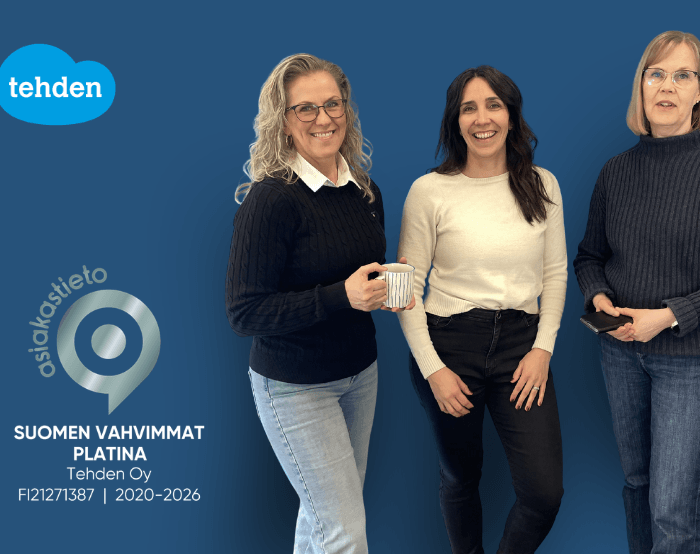 Tehden on jälleen saanut Suomen Vahvimmat -sertifikaatin Asiakastiedolta.